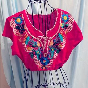 Mexican embroidered top for women S/M